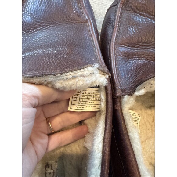 Ugg Men’s Driving Moc Slipper Size 12 Shearling Brown Leather main image 6